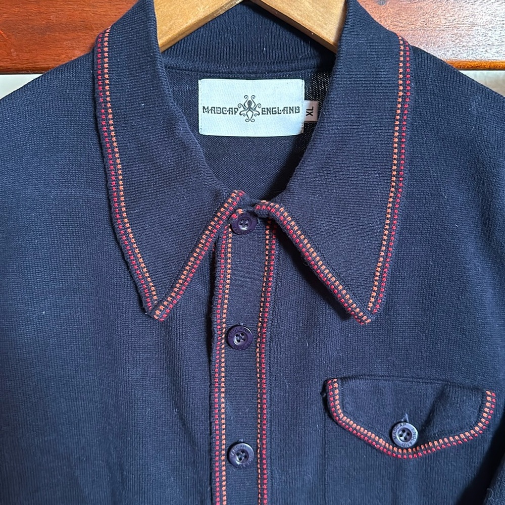 Vintage Madcap England Knit Men’s Button Down Short Sleeve